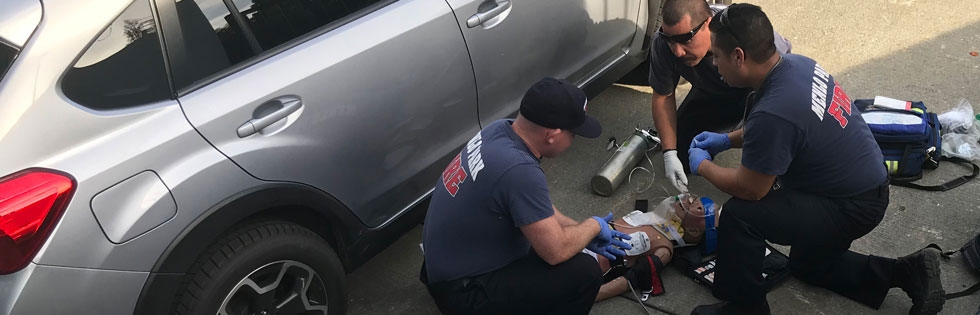 Local firefighters particpating in Revive's class