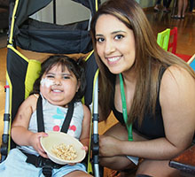 A smiling Kate and Karen, her mom at Lucile Packard Children's Hospital, Stanford Medicine Children's Health, after her life saving heart transplant