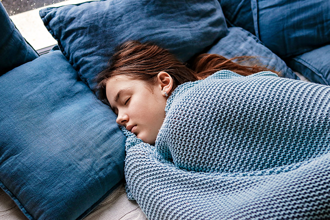 Teenage girl sleeping