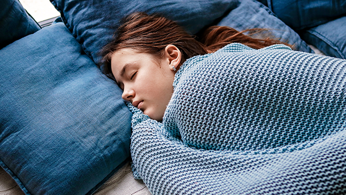 Teenage girl sleeping